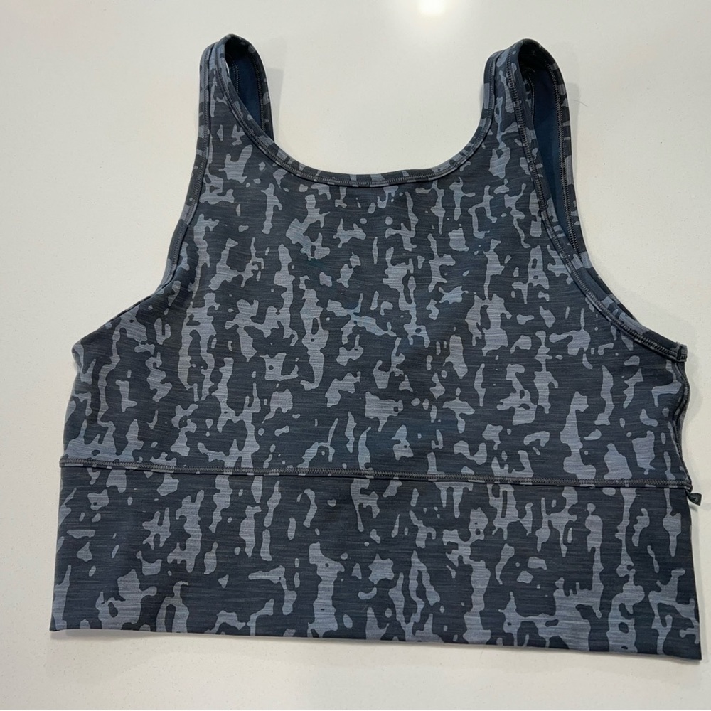 Lululemon Power Pivot Gray Camo Tank Top Size 10